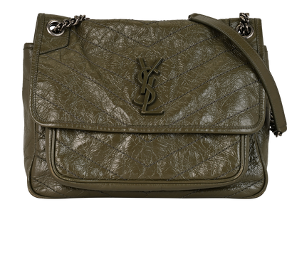 Medium Niki, &pound;850, Handbags, Green, Leather, Front view